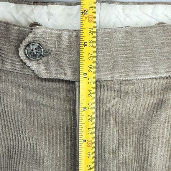 Paul Frederick Mens Pants Brown Corduroy Straight Cuffed Pleat Size 35x32 - Picture 10 of 13